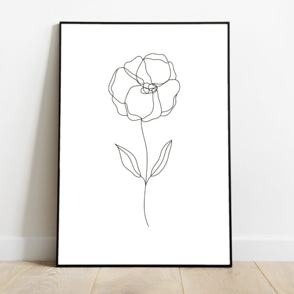 No Image Ühe joonega lill 3