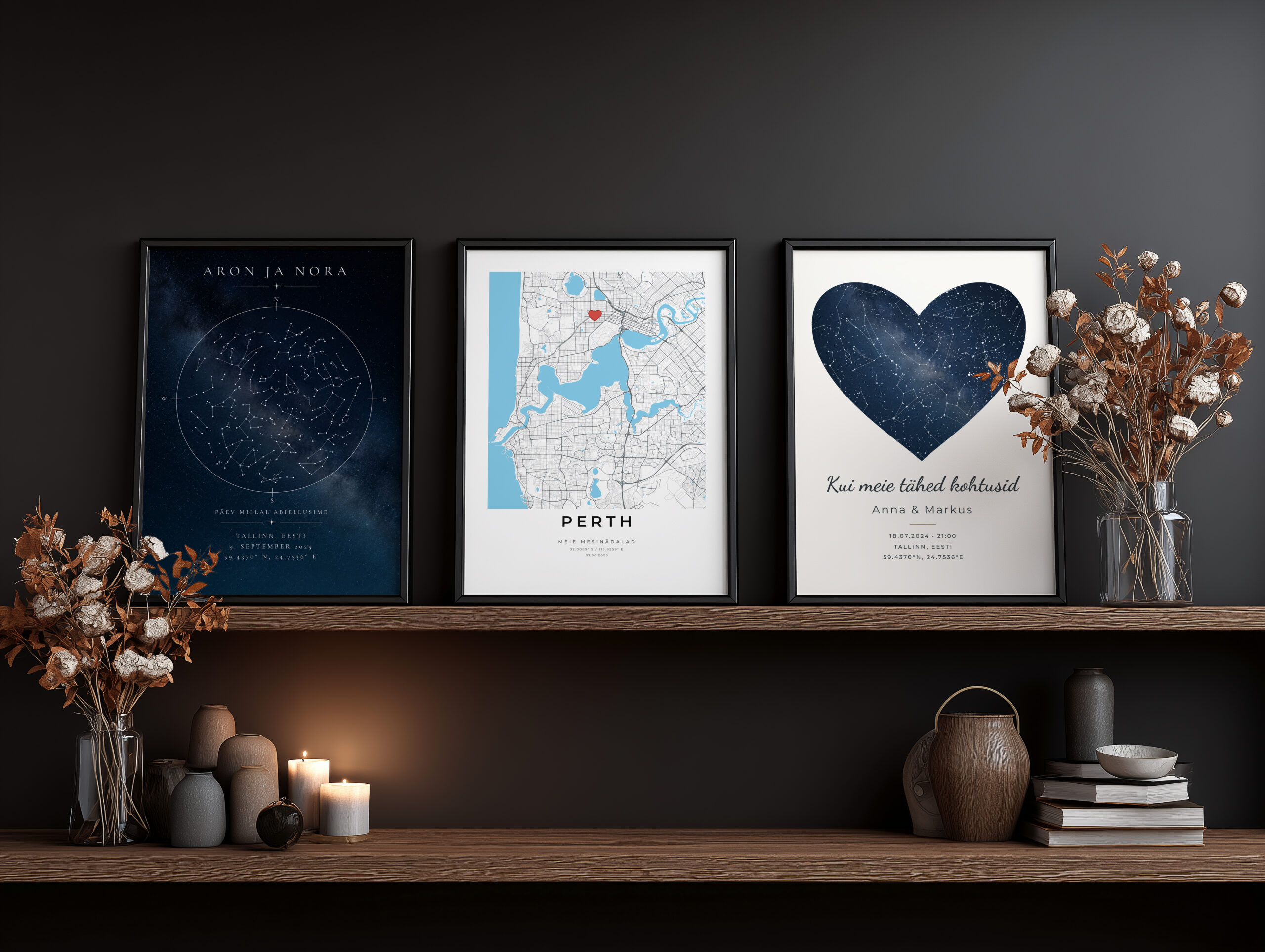 Personaalsed tähepostrid ja kaardiposterid Scandic Prints